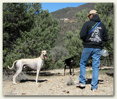 Nova with Jim on the trails